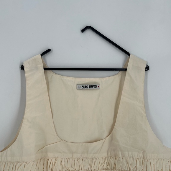 Ciao Lucia Bettina Ruched Cami Cotton Poplin Romantic Top In Cream - Picture 1 of 8